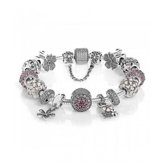 Pandora Bracelet-Dazzling Floral Complete Jewelry
