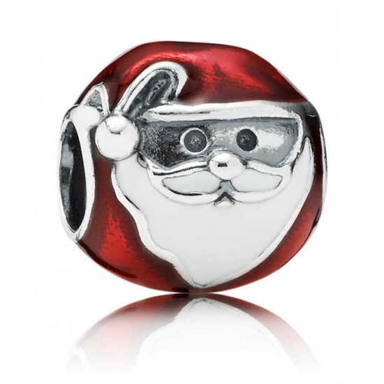 Pandora Charm-Silver Enamel Jolly Father Christmas