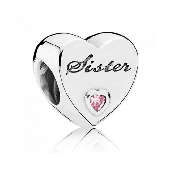 Pandora Charm-Silver Sisters Love Heart