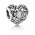 Pandora Charm-Silver April Birthstone Signature Heart