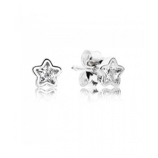 Pandora Earring-Silver Cubic Zirconia Starshine Stud