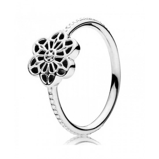 Pandora Ring-Silver Floral Daisy Lace
