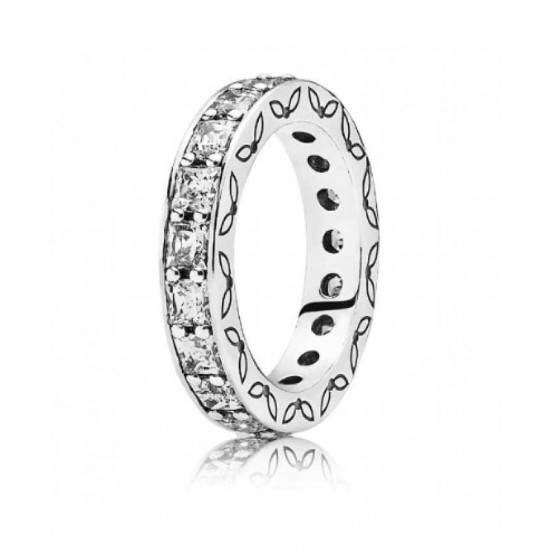 Pandora Ring-Silver Eternity Clear Cubic Zirconia
